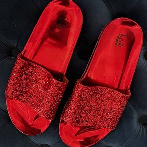 Sparkly Red Slides